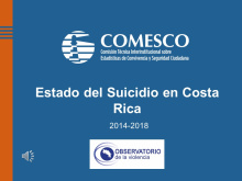Portada de presentación Estado del suicidio en Costa Rica 2014-2018